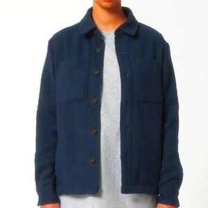 Marine Blue fleece shacket